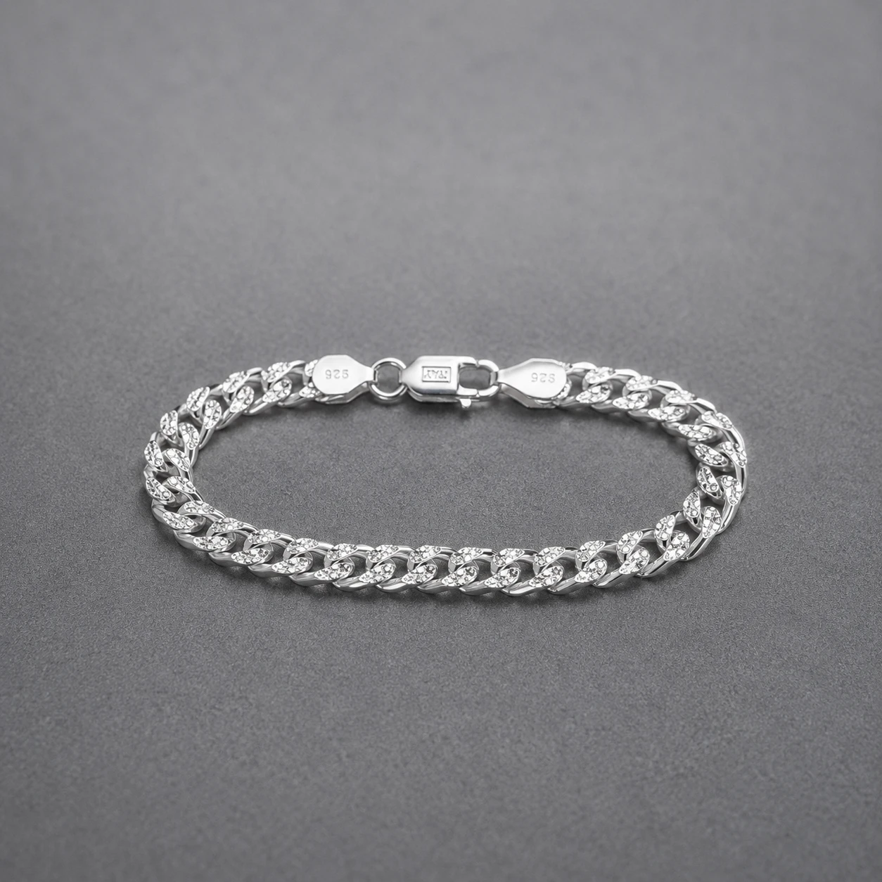 Iced Out Curb Link Bracelet