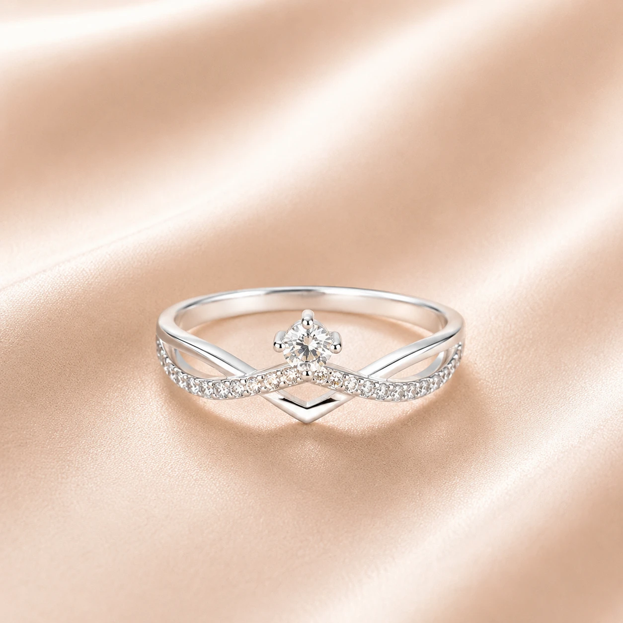 Crossover Wishbone Ring