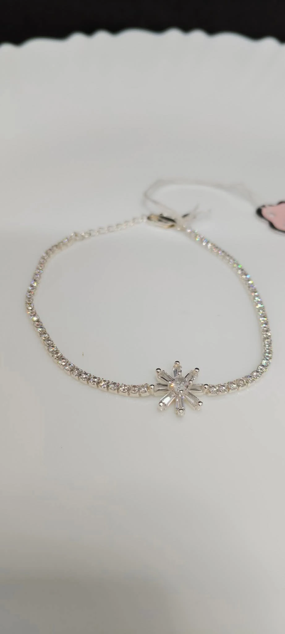 Silver Snowflake Tennis Bracelet