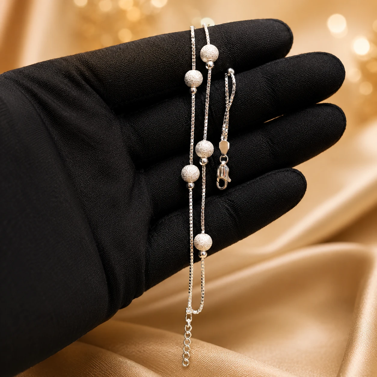 Stardust Bead Box Chain Bracelet