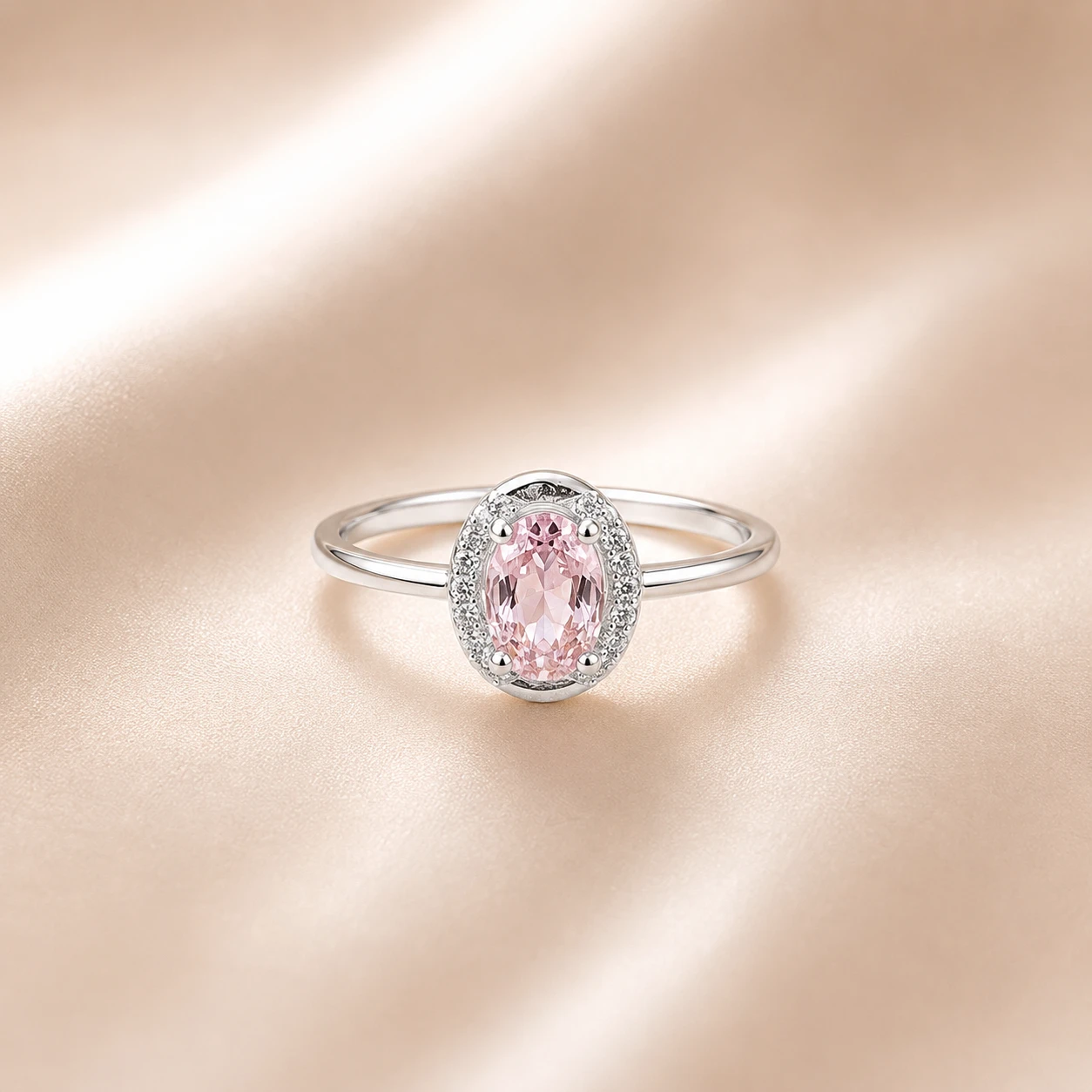 Pink Halo Engagement Ring